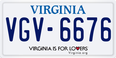 VA license plate VGV6676