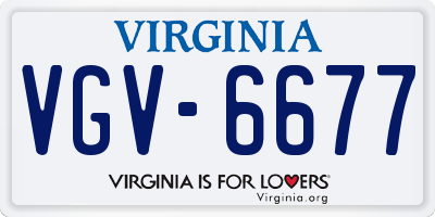 VA license plate VGV6677