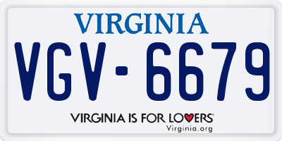 VA license plate VGV6679