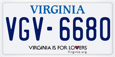 VA license plate VGV6680