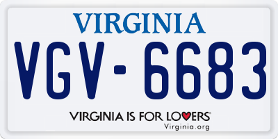 VA license plate VGV6683