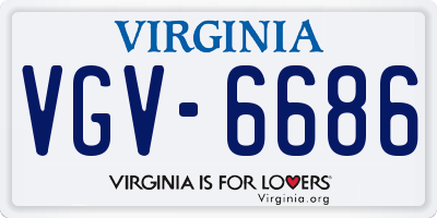 VA license plate VGV6686