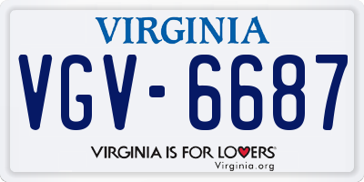 VA license plate VGV6687
