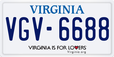 VA license plate VGV6688