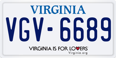 VA license plate VGV6689