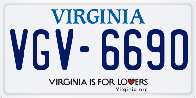 VA license plate VGV6690