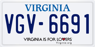 VA license plate VGV6691