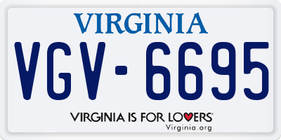 VA license plate VGV6695