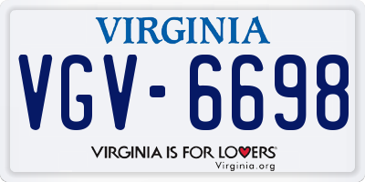 VA license plate VGV6698
