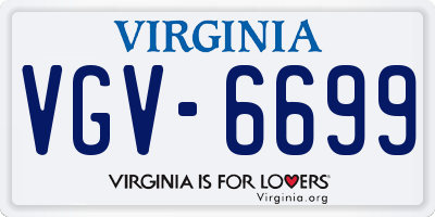 VA license plate VGV6699