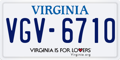 VA license plate VGV6710