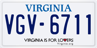 VA license plate VGV6711