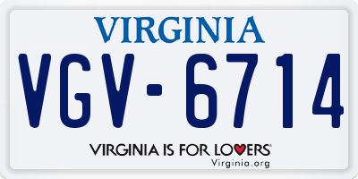 VA license plate VGV6714