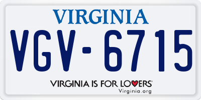 VA license plate VGV6715