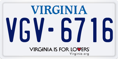 VA license plate VGV6716