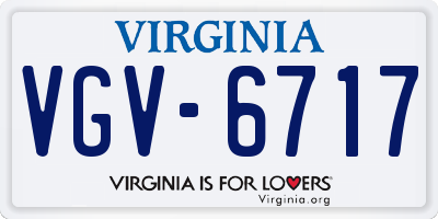 VA license plate VGV6717