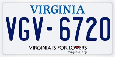 VA license plate VGV6720