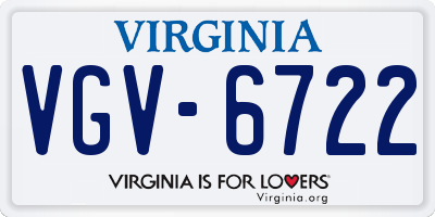 VA license plate VGV6722