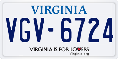 VA license plate VGV6724
