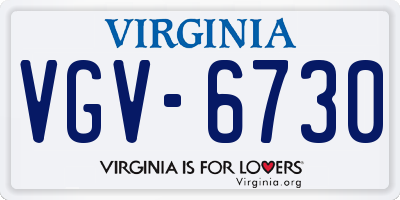 VA license plate VGV6730