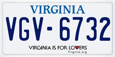 VA license plate VGV6732