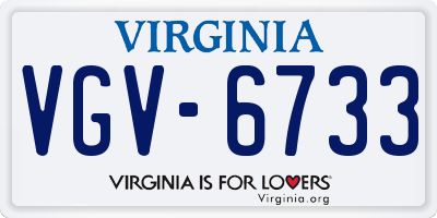 VA license plate VGV6733