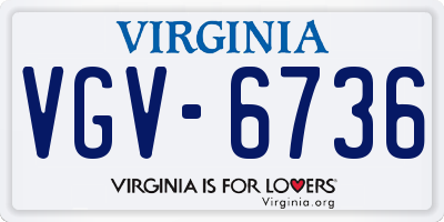 VA license plate VGV6736