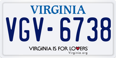 VA license plate VGV6738