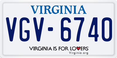 VA license plate VGV6740
