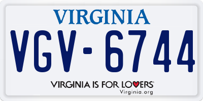 VA license plate VGV6744