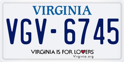 VA license plate VGV6745