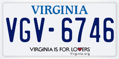 VA license plate VGV6746