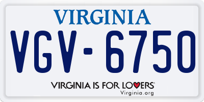 VA license plate VGV6750