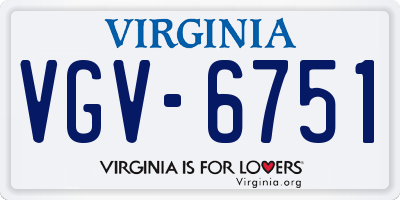 VA license plate VGV6751