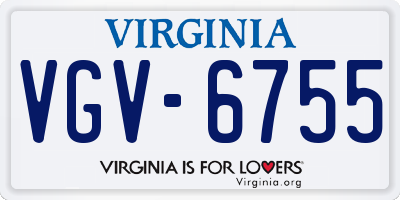VA license plate VGV6755