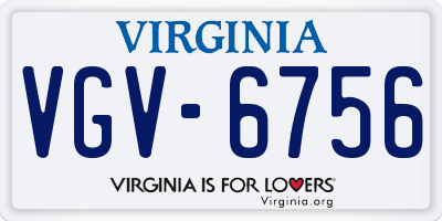 VA license plate VGV6756