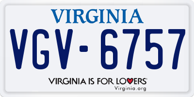 VA license plate VGV6757