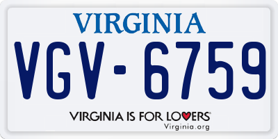 VA license plate VGV6759