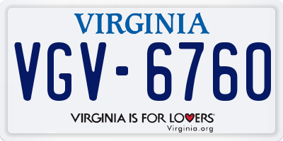 VA license plate VGV6760