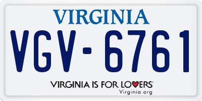 VA license plate VGV6761