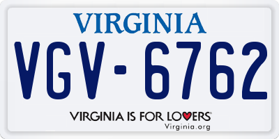 VA license plate VGV6762