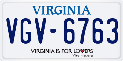 VA license plate VGV6763