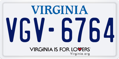 VA license plate VGV6764