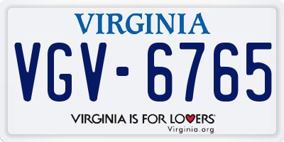 VA license plate VGV6765