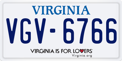 VA license plate VGV6766