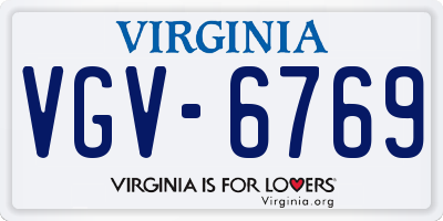VA license plate VGV6769
