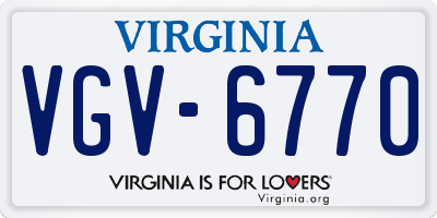 VA license plate VGV6770