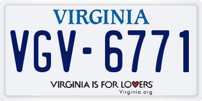 VA license plate VGV6771