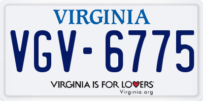 VA license plate VGV6775