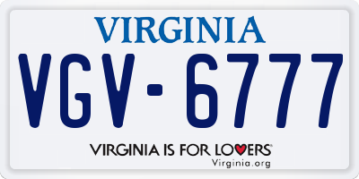 VA license plate VGV6777